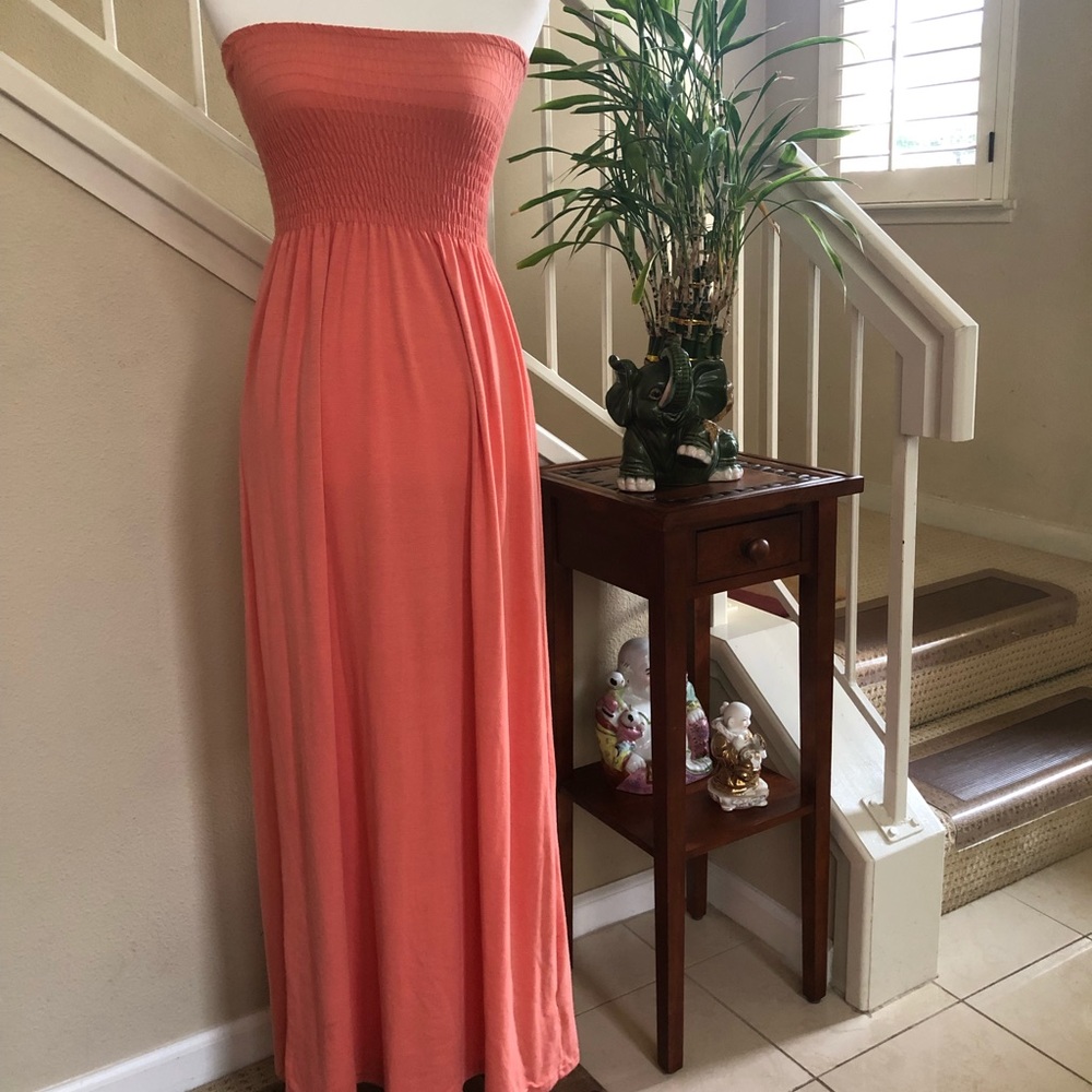 Smock Strapless Maxi Dress